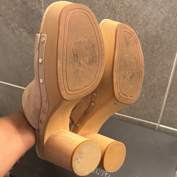 Vince Camuto Women's Beige Suede Mules - Picture 5 of 9